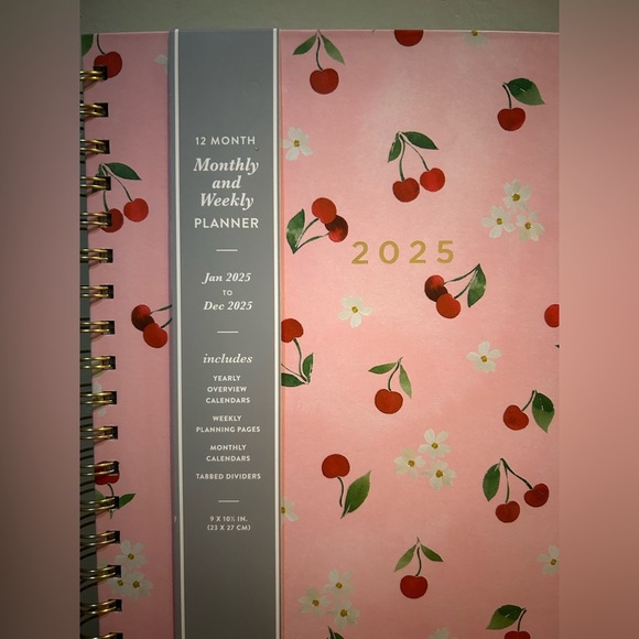 NEW Pink Cherry Blossom 2025, 12 Month, Monthly & Weekly Planner By Eccolo. - Picture 2 of 13
